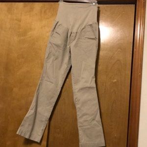 Khaki size 6 short maternity pants